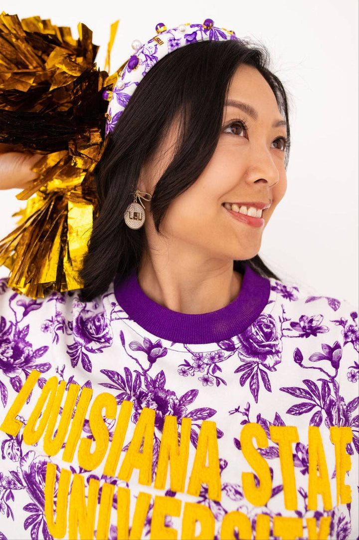 *PREORDER* LSU Floral Toile Sweatshirt - Reg & Curvy