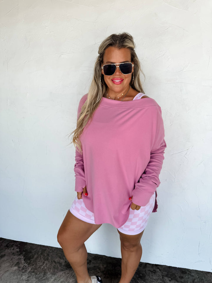 The Mauvy Magic Slouchy Sweatshirt - Curvy