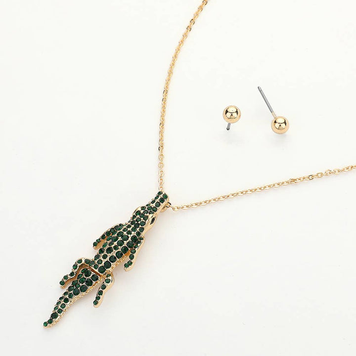 Gameday Glam Gator Necklace & Earring Set