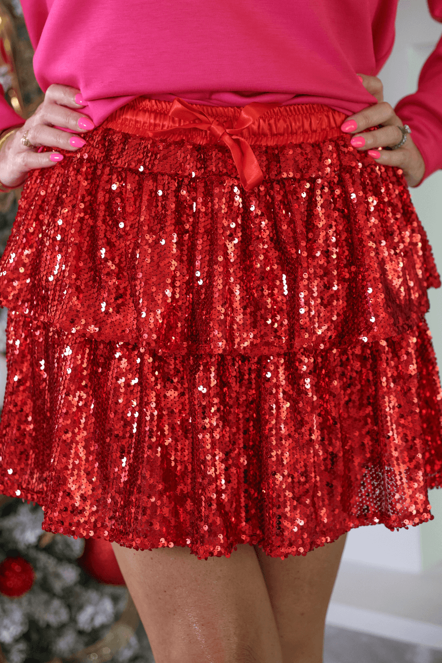 Santa Baby Sequin Skort - Reg & Curvy