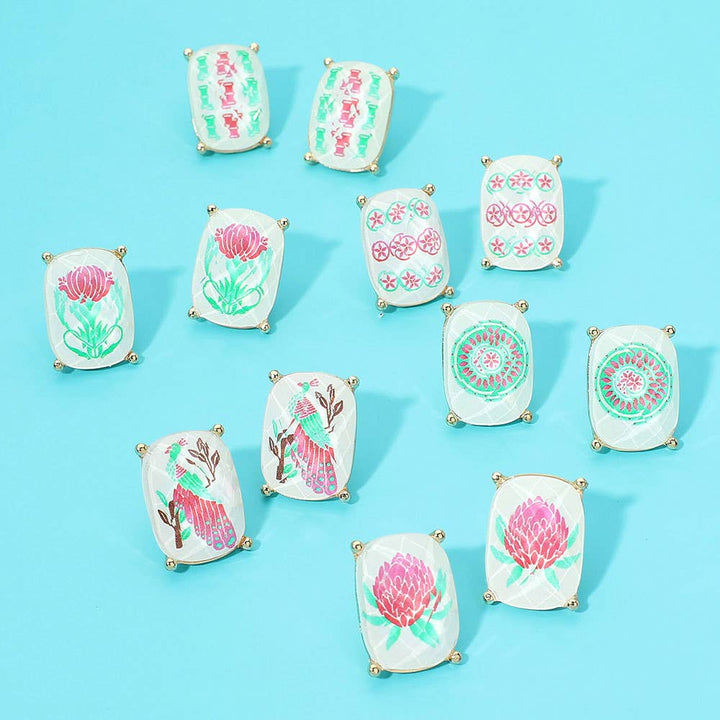 Mahjong Lucky Stud Earrings