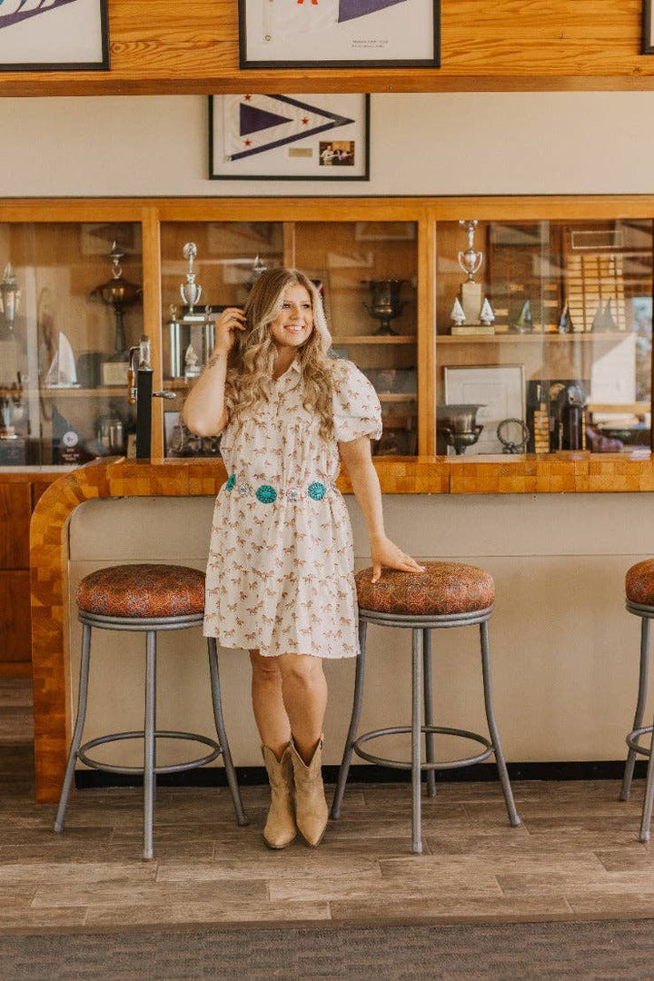 Wild Spirit Button Dress - Curvy