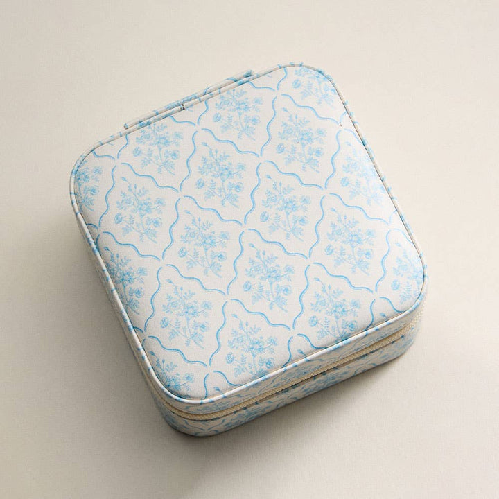 Blue Blossom Jewelry Travel Case