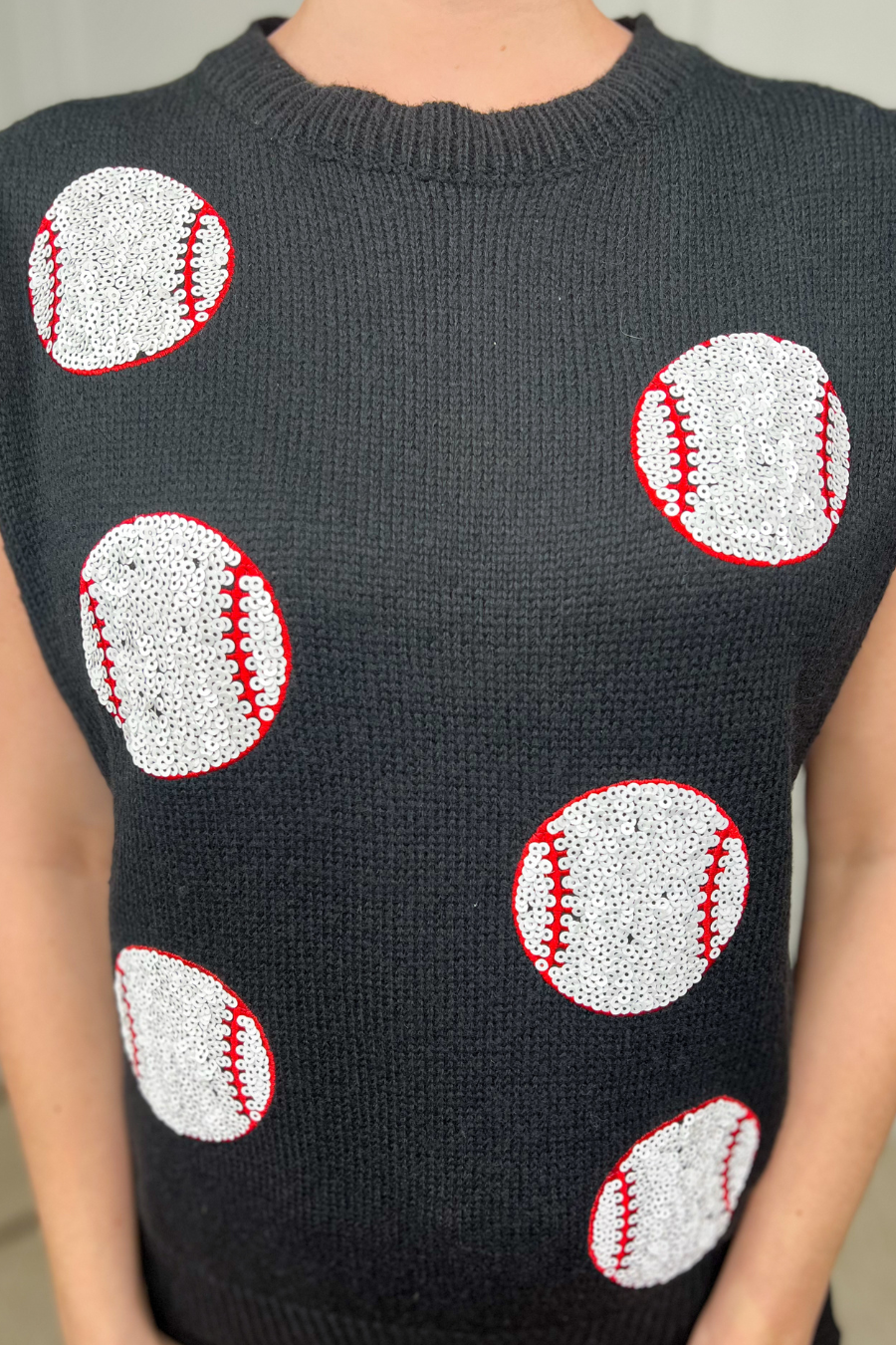 The Home Run Sparkle Sweater Tank - Reg & Curvy