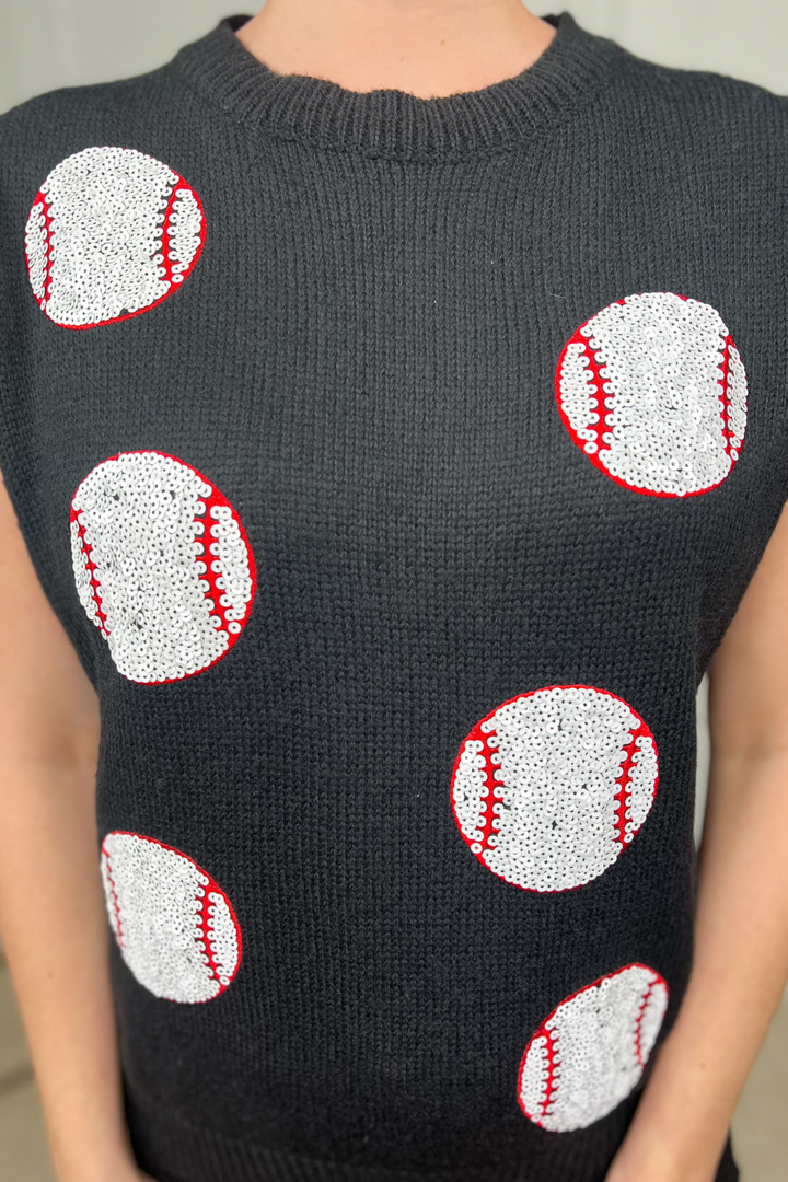 The Home Run Sparkle Sweater Tank - Reg & Curvy