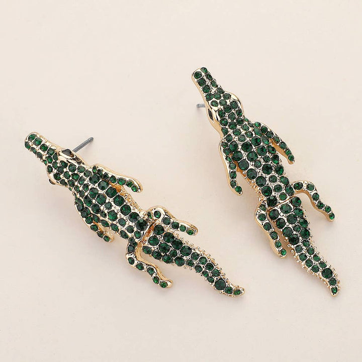 Emerald Game Day Gator Earrings
