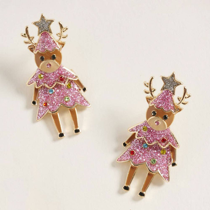 Reindeer Tinsel Trotters Earrings - 2 Colors