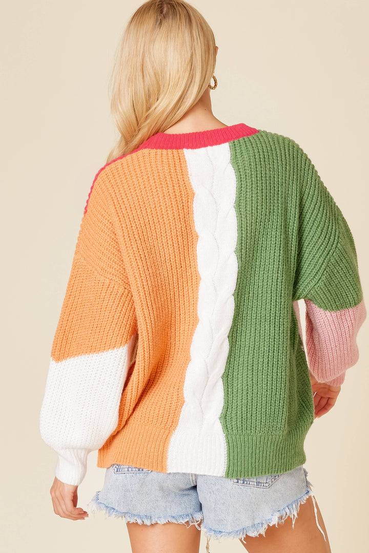 The Sweet Mix Colorblock Sweater - Reg & Curvy