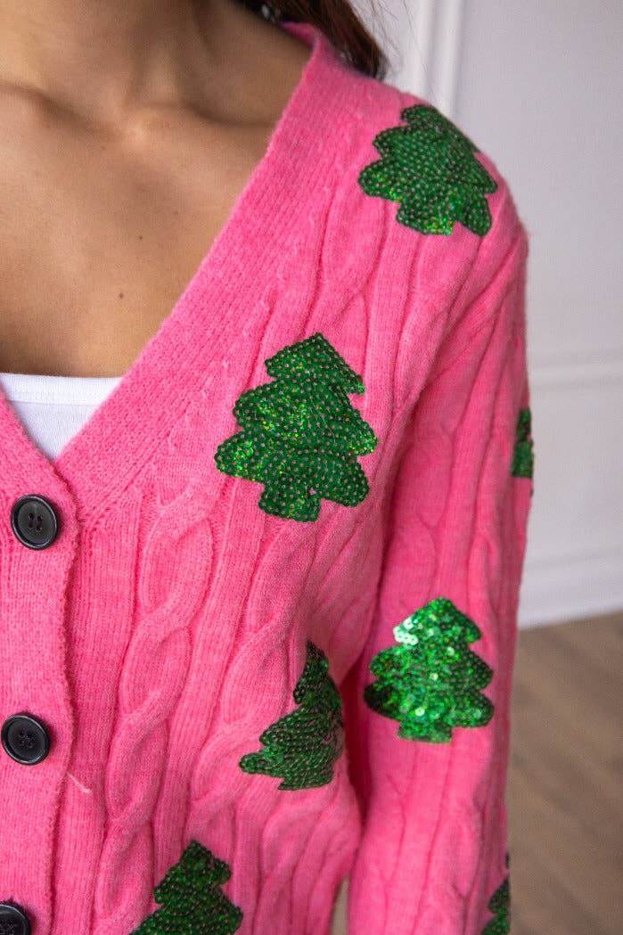Sequin Evergreen Cardigan - Curvy