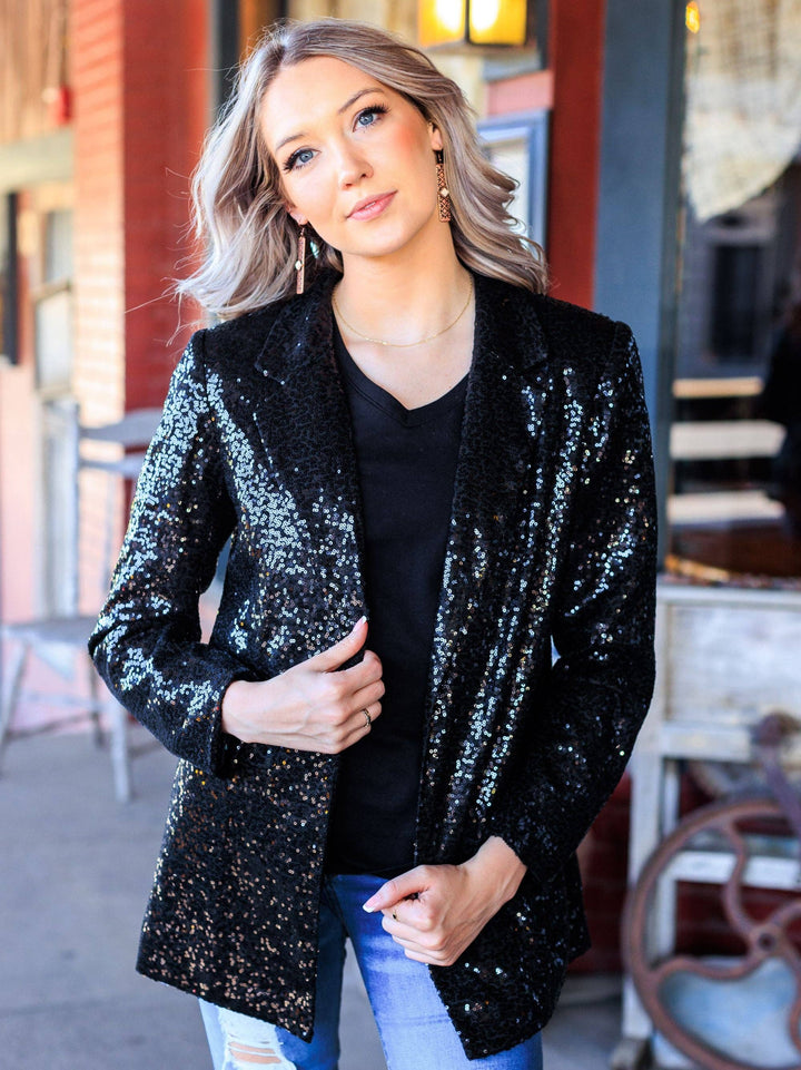 Midnight Sparkle Sequin Blazer