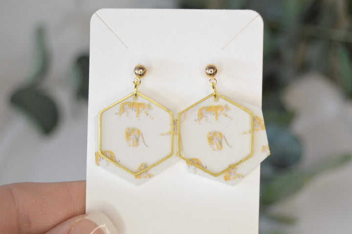 Tiger Stroll Acrylic Earrings