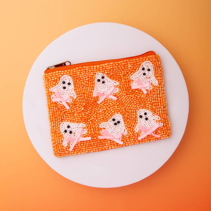 Boo & Bows Beaded Coin Purse