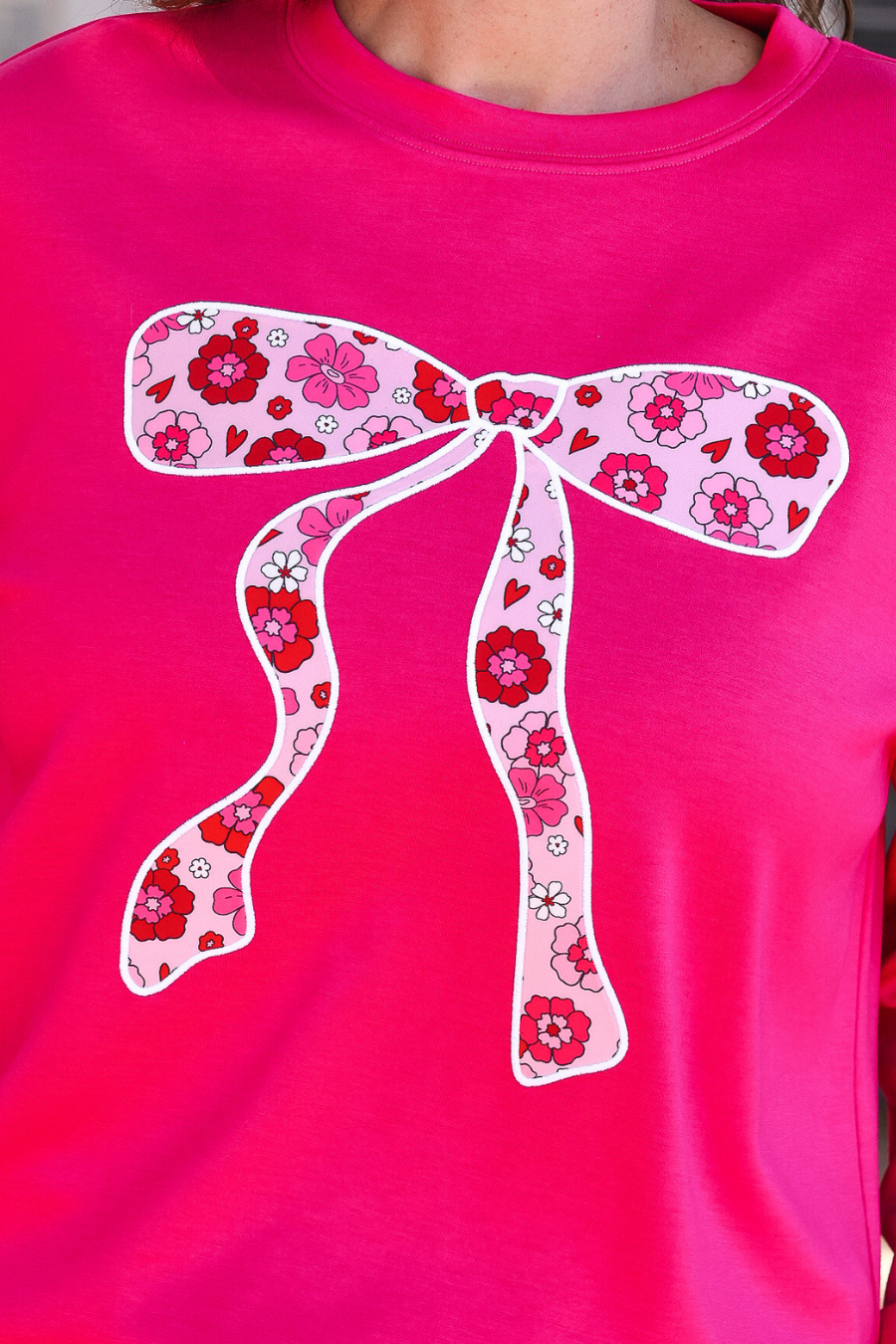 Floral Crush Bow Pullover - Reg & Curvy