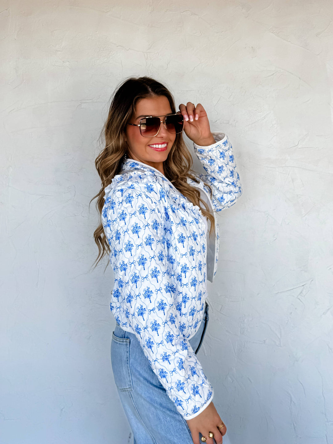 The Blue Bow Beauty Jacket - Curvy