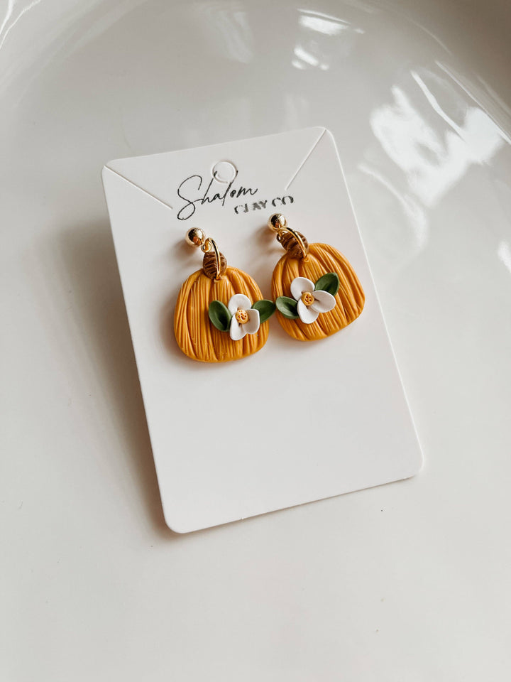 Golden Harvest Pumpkin Earrings