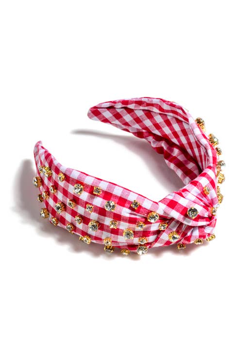 EMBELLISHED GINGHAM KNOTTED HEADBAND - 2 Colors - Lolo Viv Boutique
