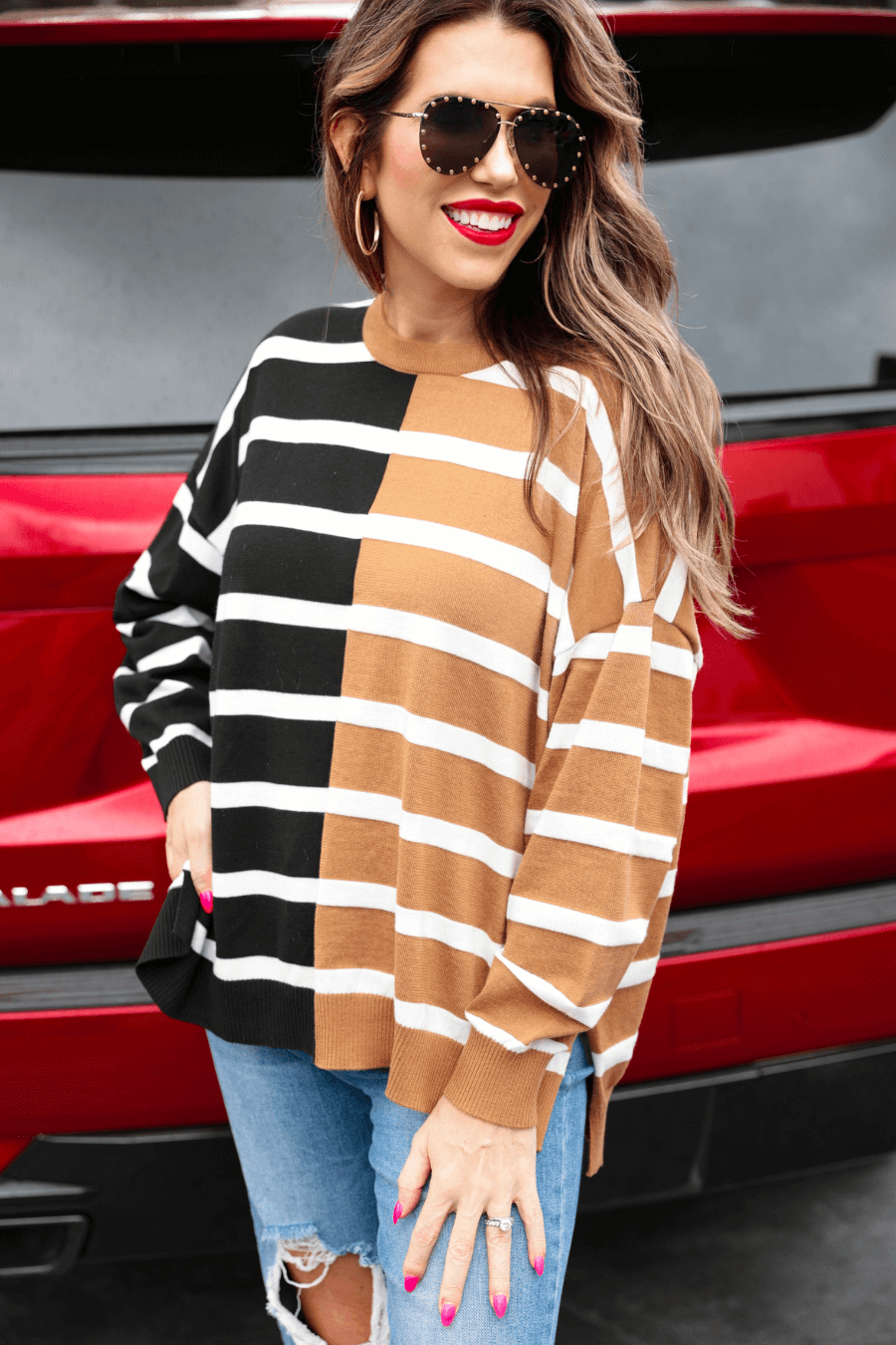 Meadow Lane Striped Sweater - Reg & Curvy