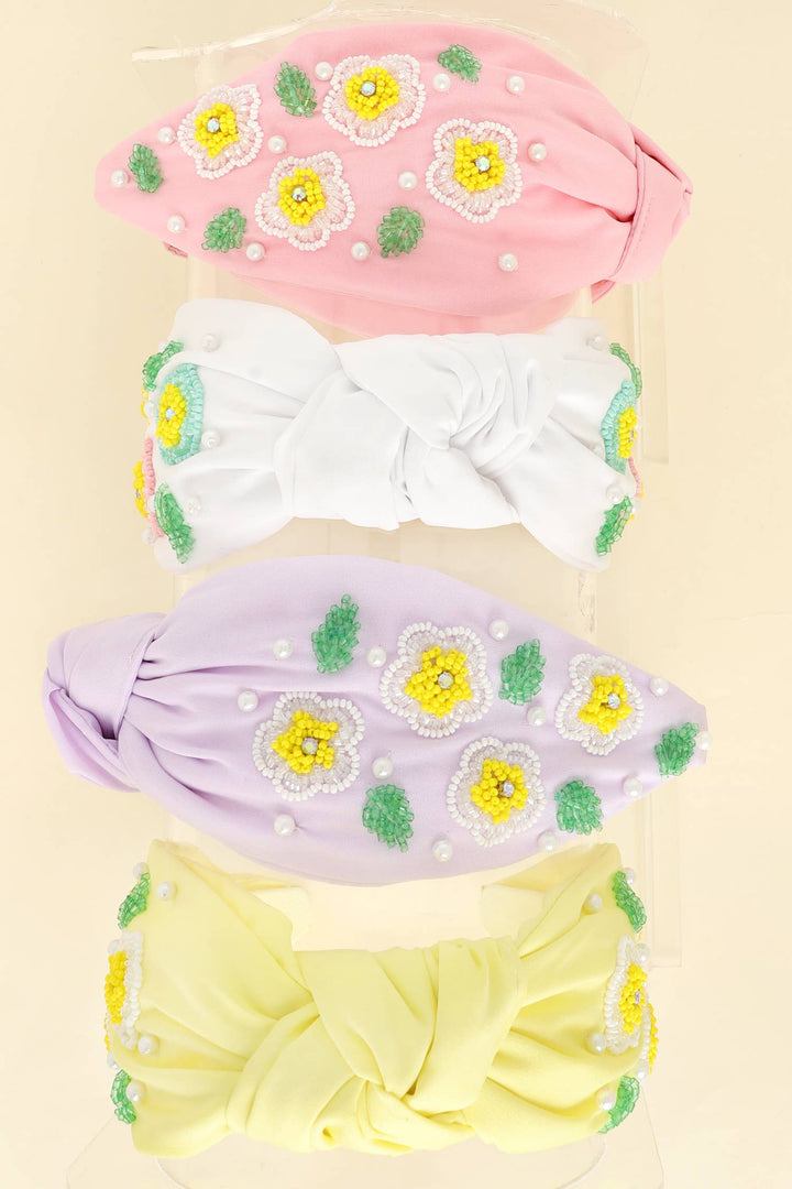 Lavender Bloom Beaded Headband