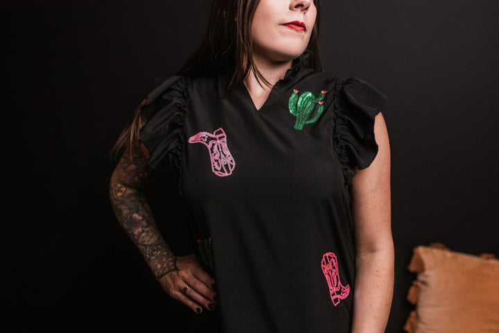 Kick Up Your Heels Sequin Ruffle Dress