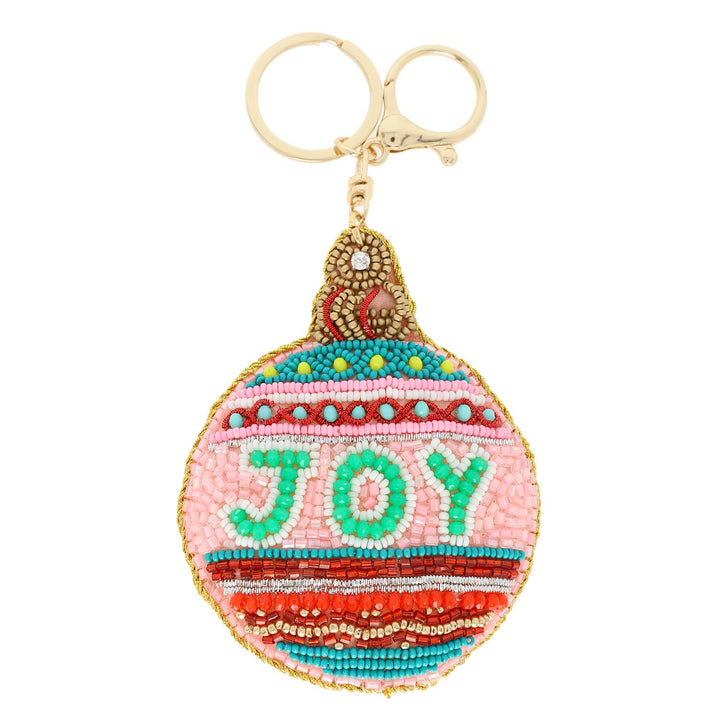 Joyful Ornament Beaded Keychain