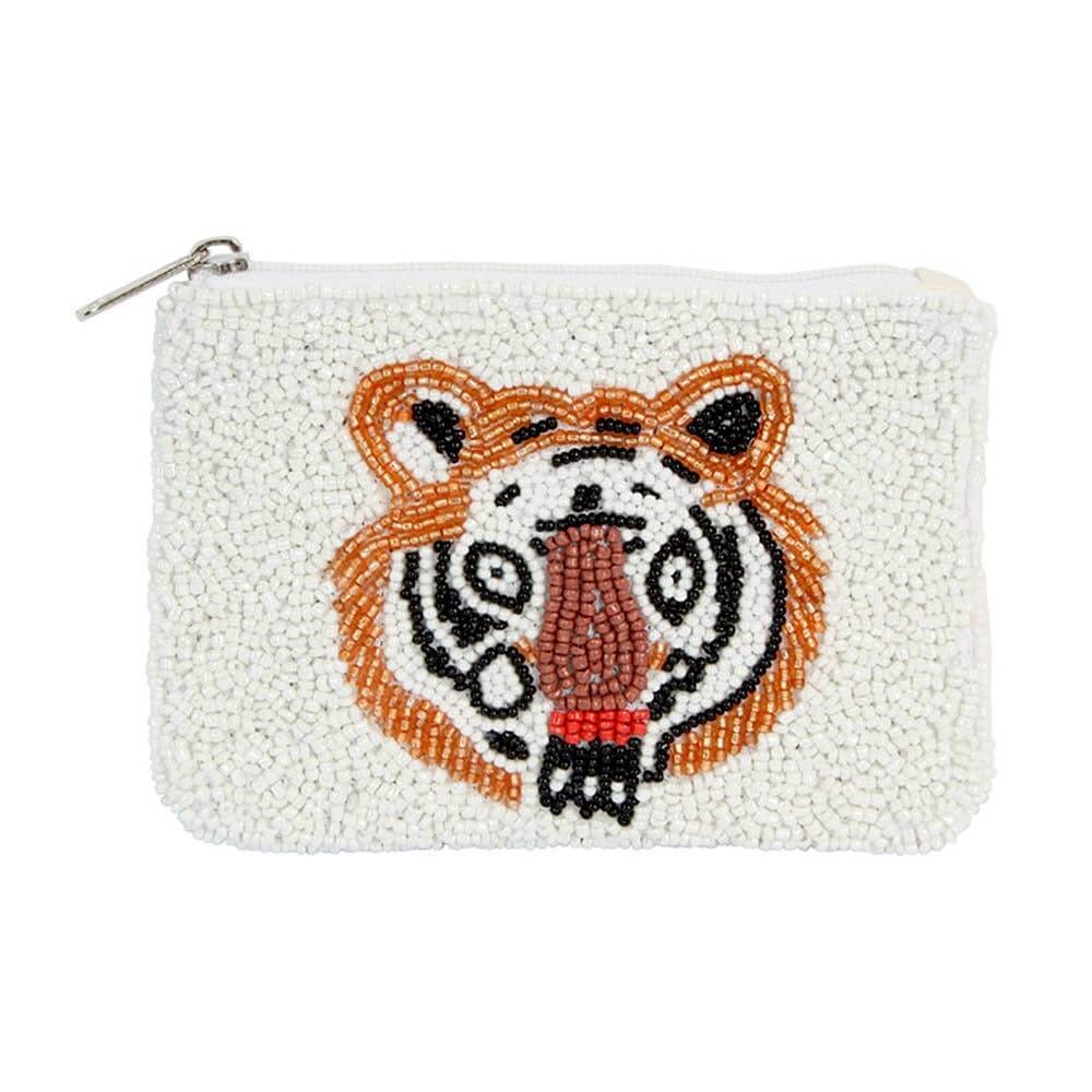 Fierce & Beaded Tiger Face Mini Bag