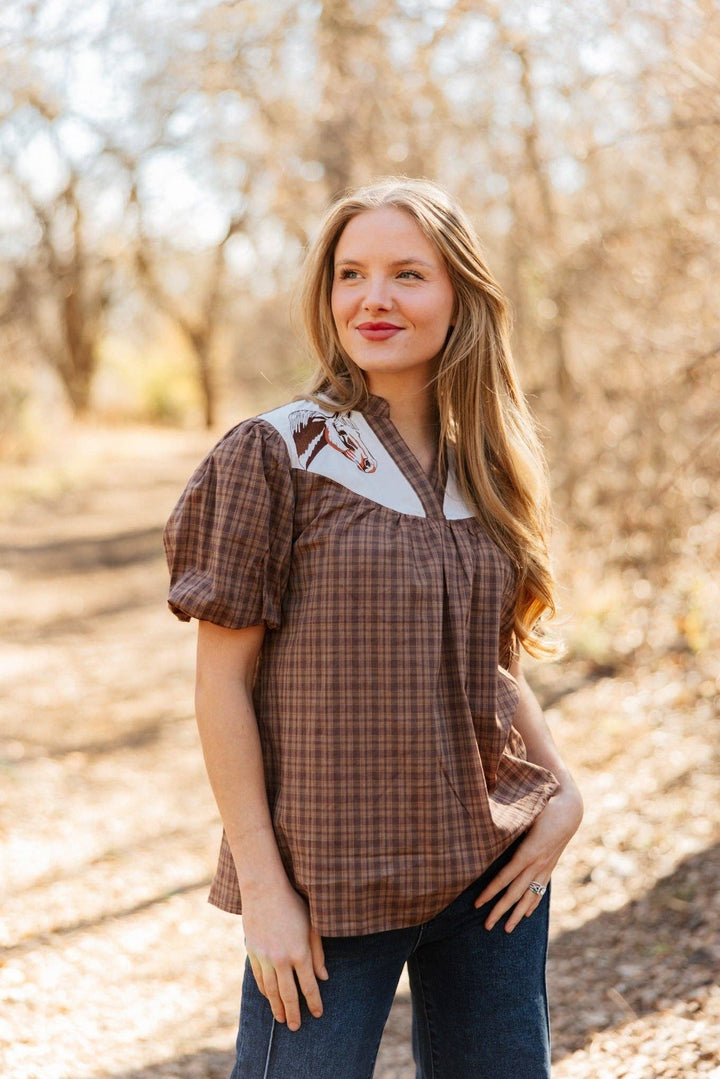 Saddle Up Plaid Top - Reg & Curvy