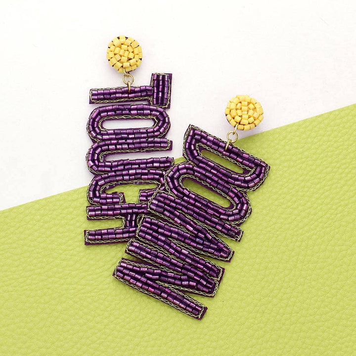 Touchdown Spark Beaded Earrings