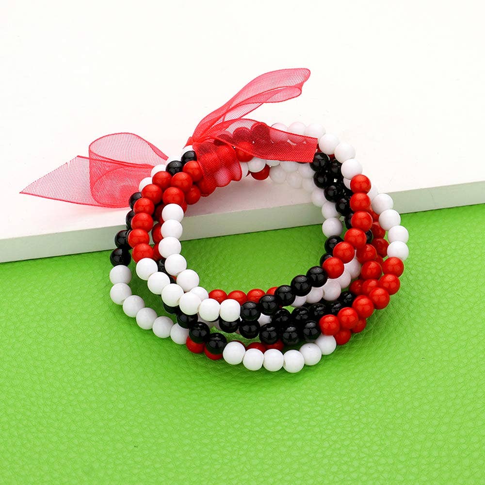 Game Day Beaded Stretch Bracelets