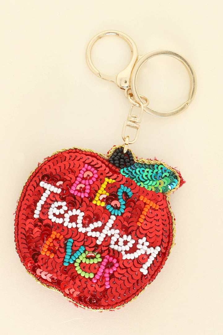 Best Teacher Ever Beaded Keychain