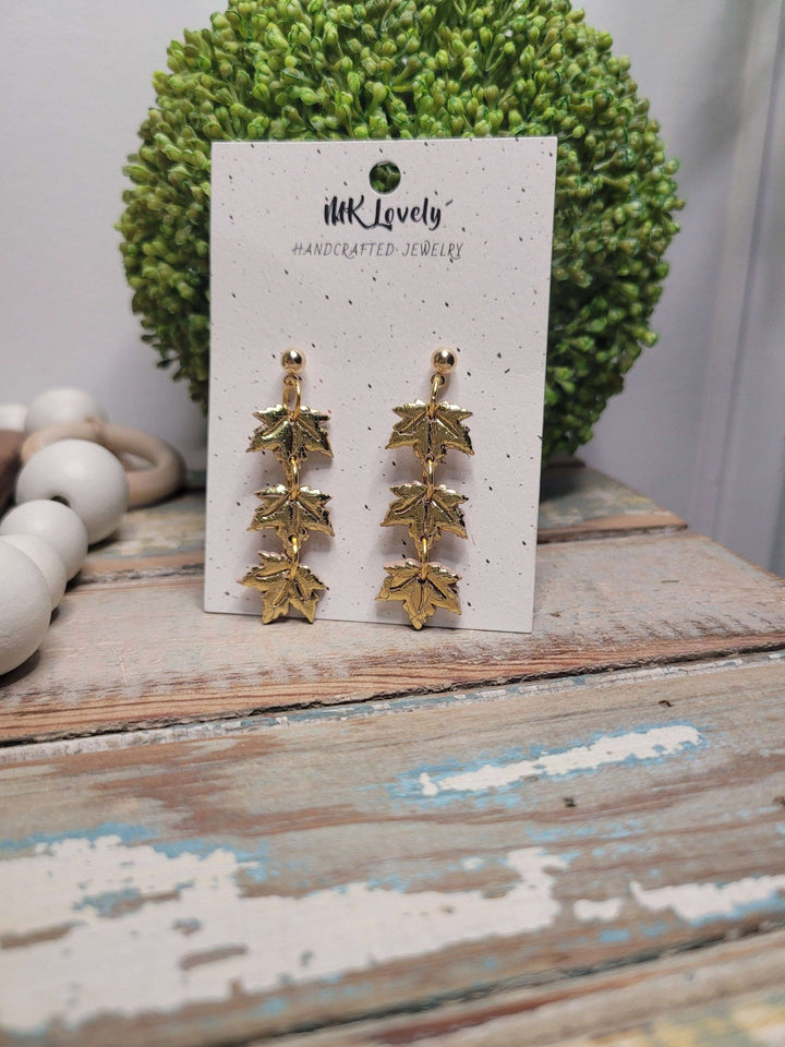Golden Leaves Cascade Earrings