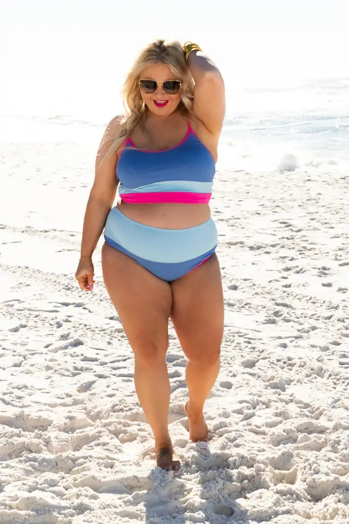 Poolside Pop Color-Block Bikini - Curvy