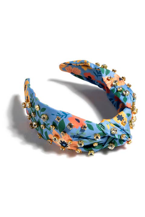 FLORAL EMBELLISHED KNOTTED HEADBAND - 2 COLORS - Lolo Viv Boutique