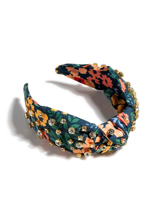 FLORAL EMBELLISHED KNOTTED HEADBAND - 2 COLORS - Lolo Viv Boutique