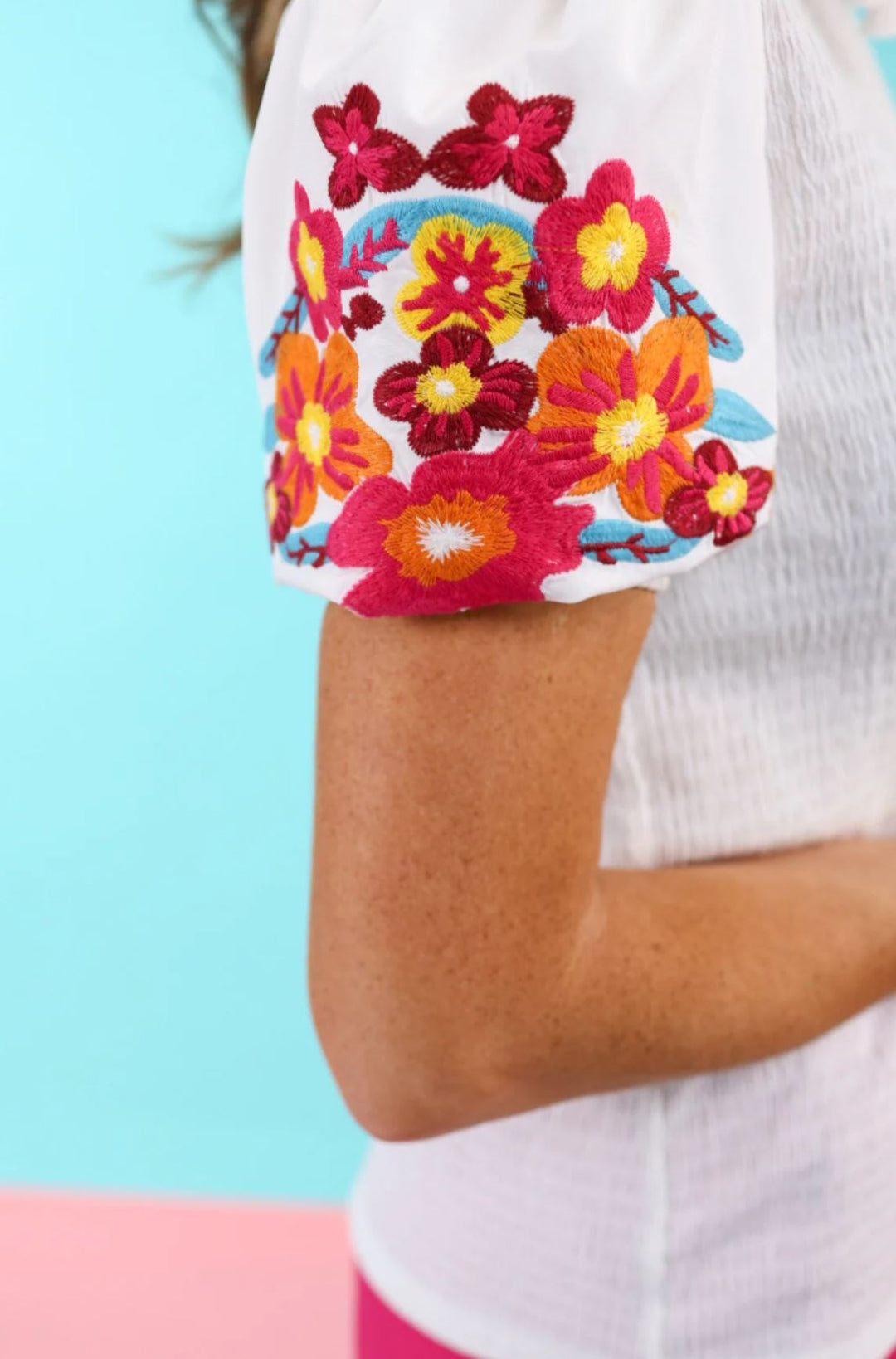 Floral Embroidered Top - Reg & Curvy - Lolo Viv Boutique