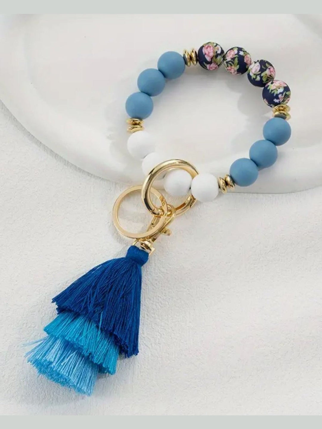Floral Silicone Key Rings with Tassels - 2 Colors - Lolo Viv Boutique