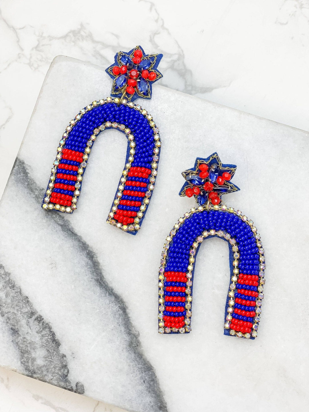 Game Day Beaded Arch Dangle Earrings - Multiple Colors - Lolo Viv Boutique