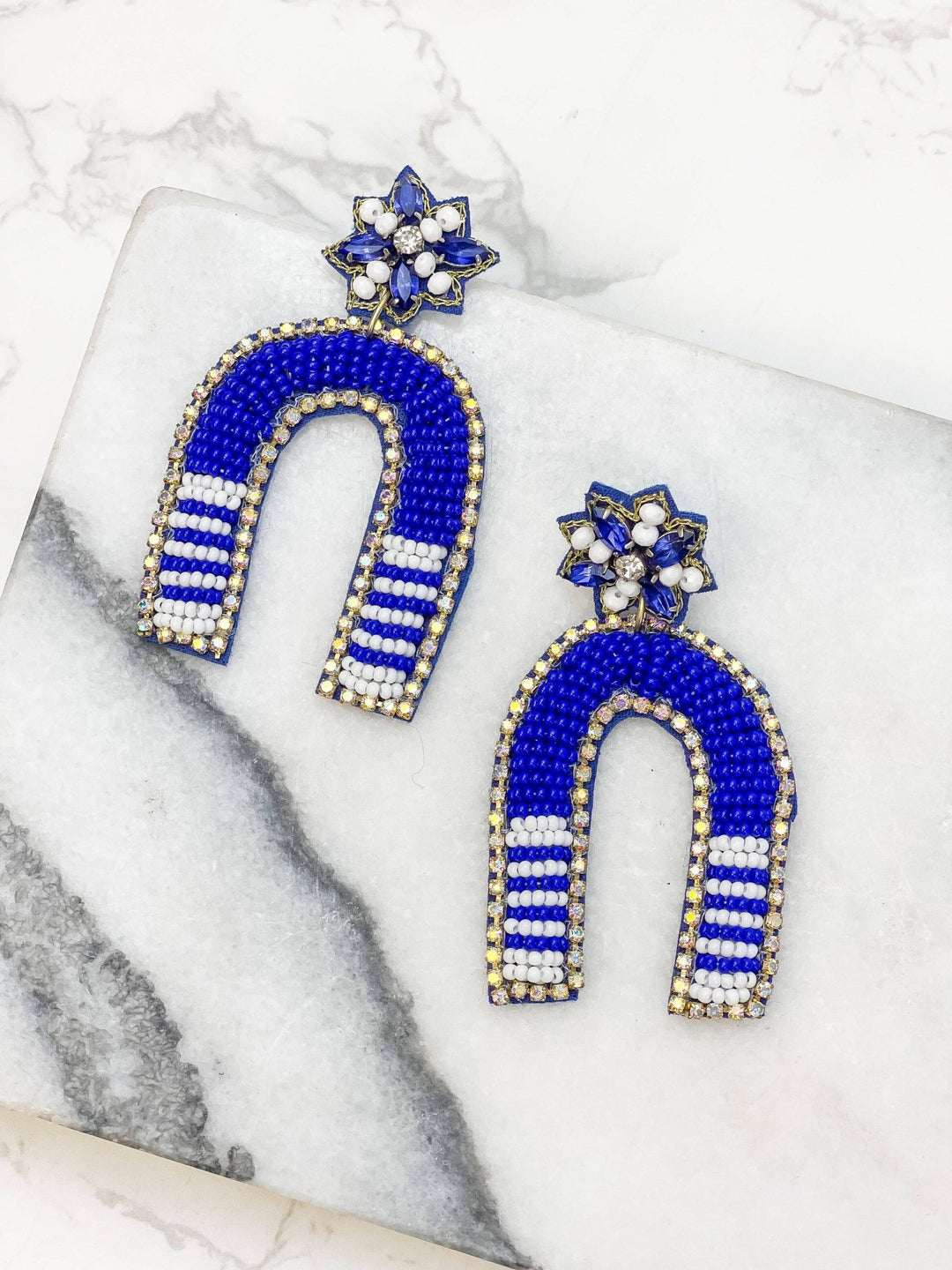 Game Day Beaded Arch Dangle Earrings - Multiple Colors - Lolo Viv Boutique