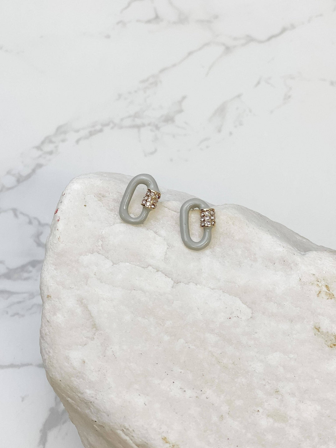 Glitzy Locked Link Earrings in 2 Colors - Lolo Viv Boutique