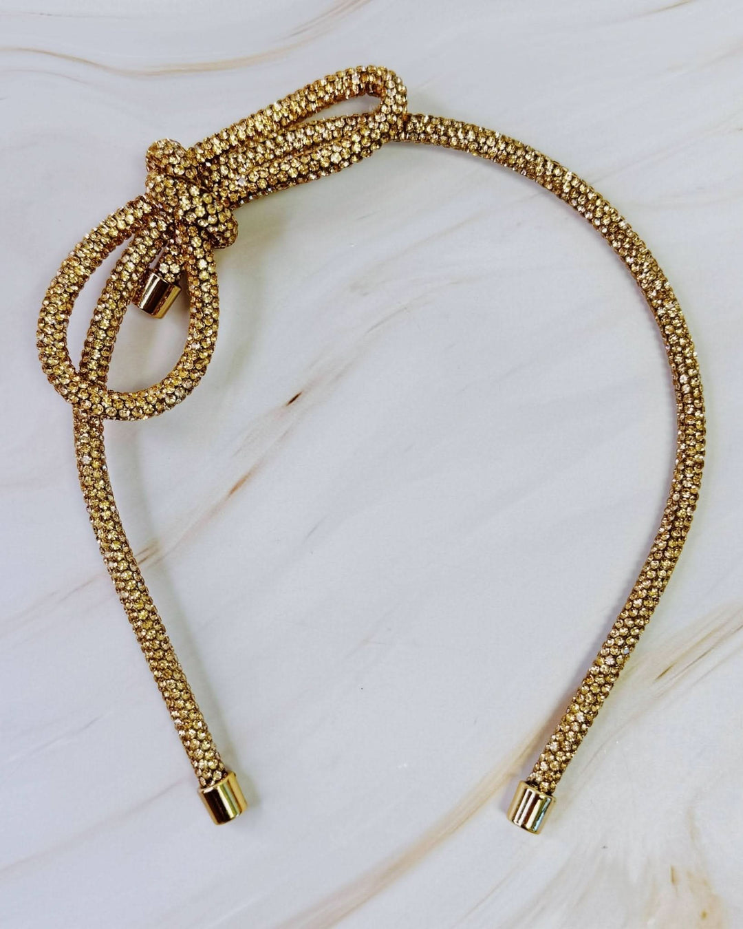 Gold Bling Tube Bow Headband - Lolo Viv Boutique