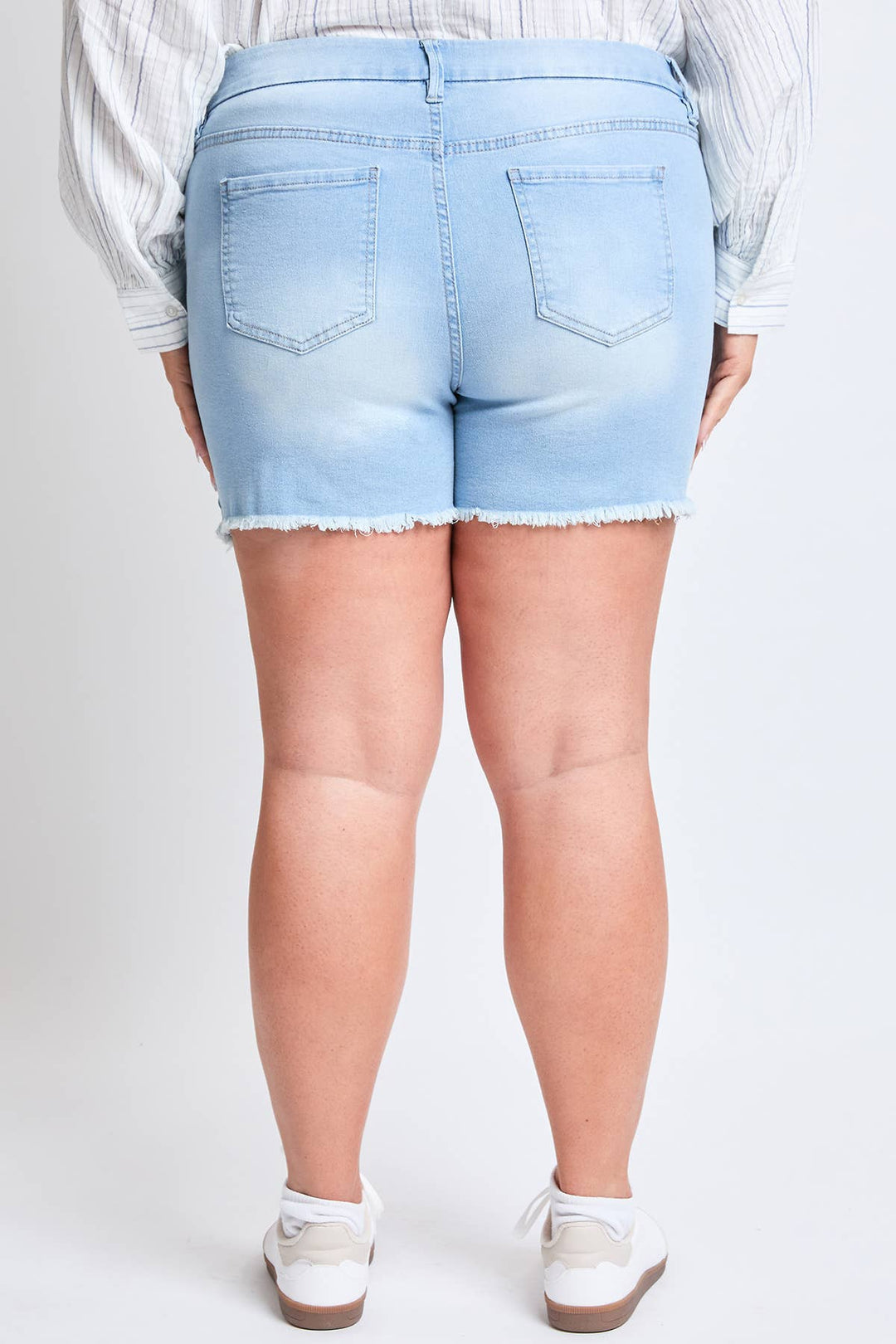 High - Rise Frayed Hem Shorts - Curvy - Lolo Viv Boutique