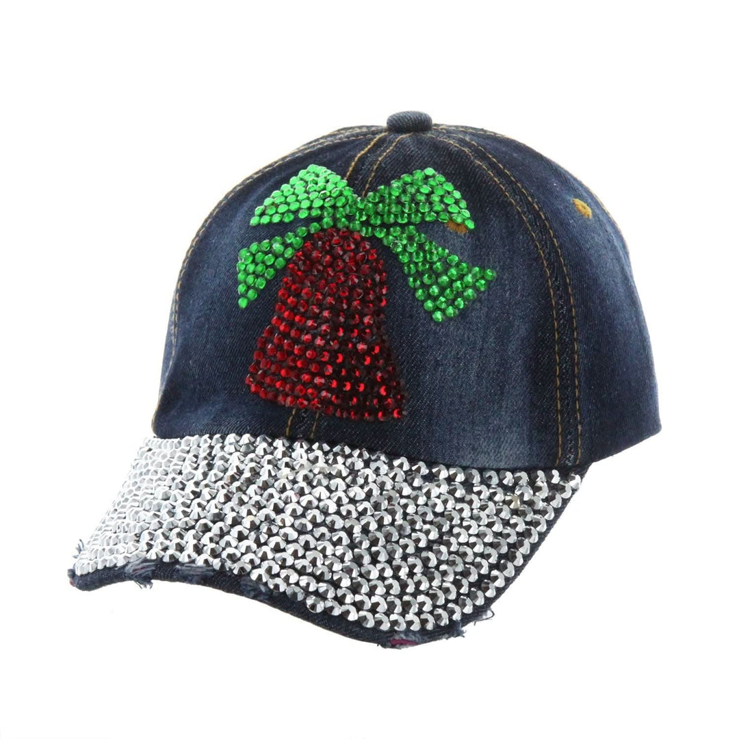 Holiday Sparkle: Jeweled Denim Baseball Hat - Lolo Viv Boutique