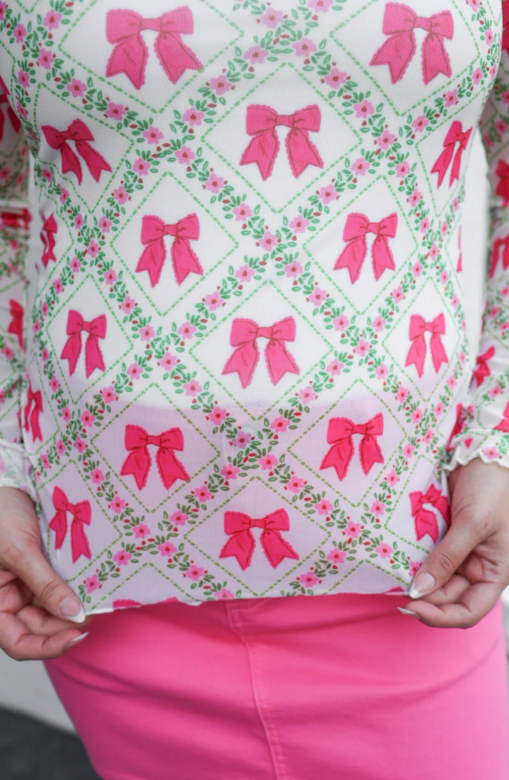 The Bow So Chic Mesh Top - Reg & Curvy