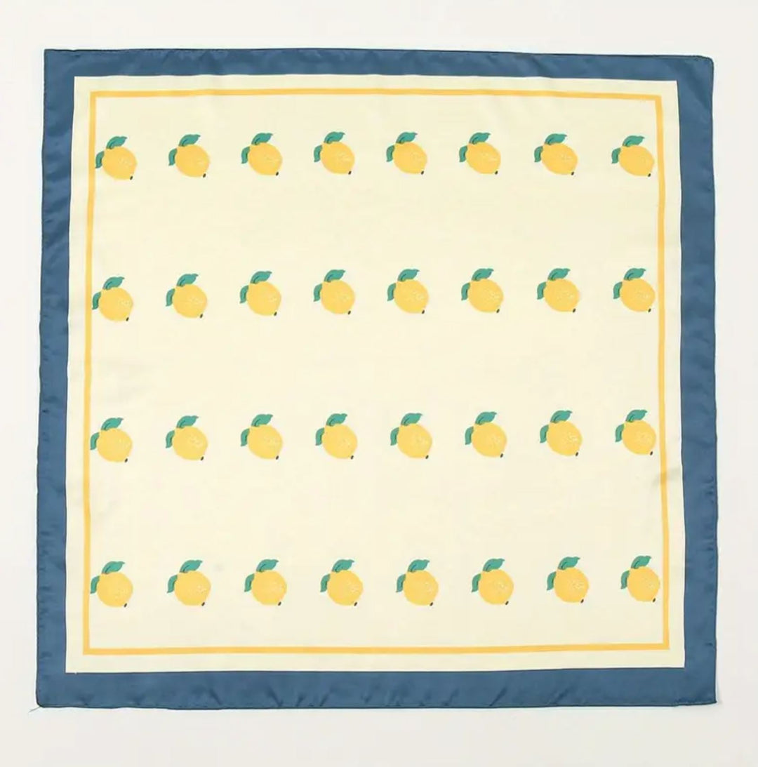 Lemon Pattern Square Scarf - Lolo Viv Boutique