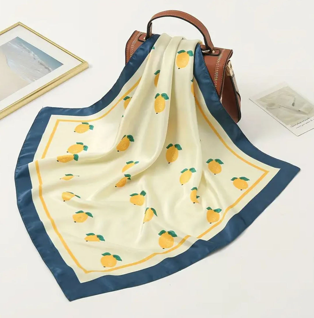 Lemon Pattern Square Scarf - Lolo Viv Boutique