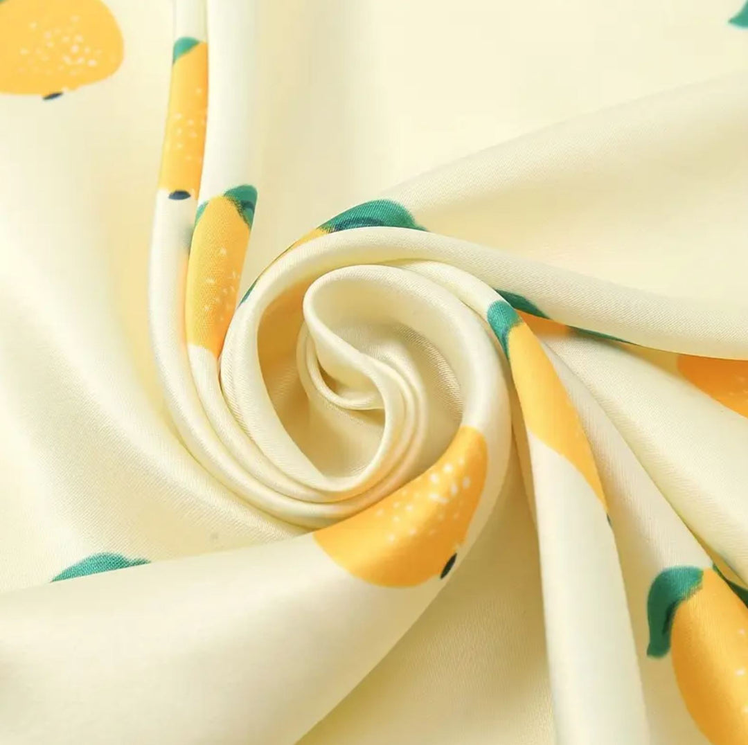 Lemon Pattern Square Scarf - Lolo Viv Boutique