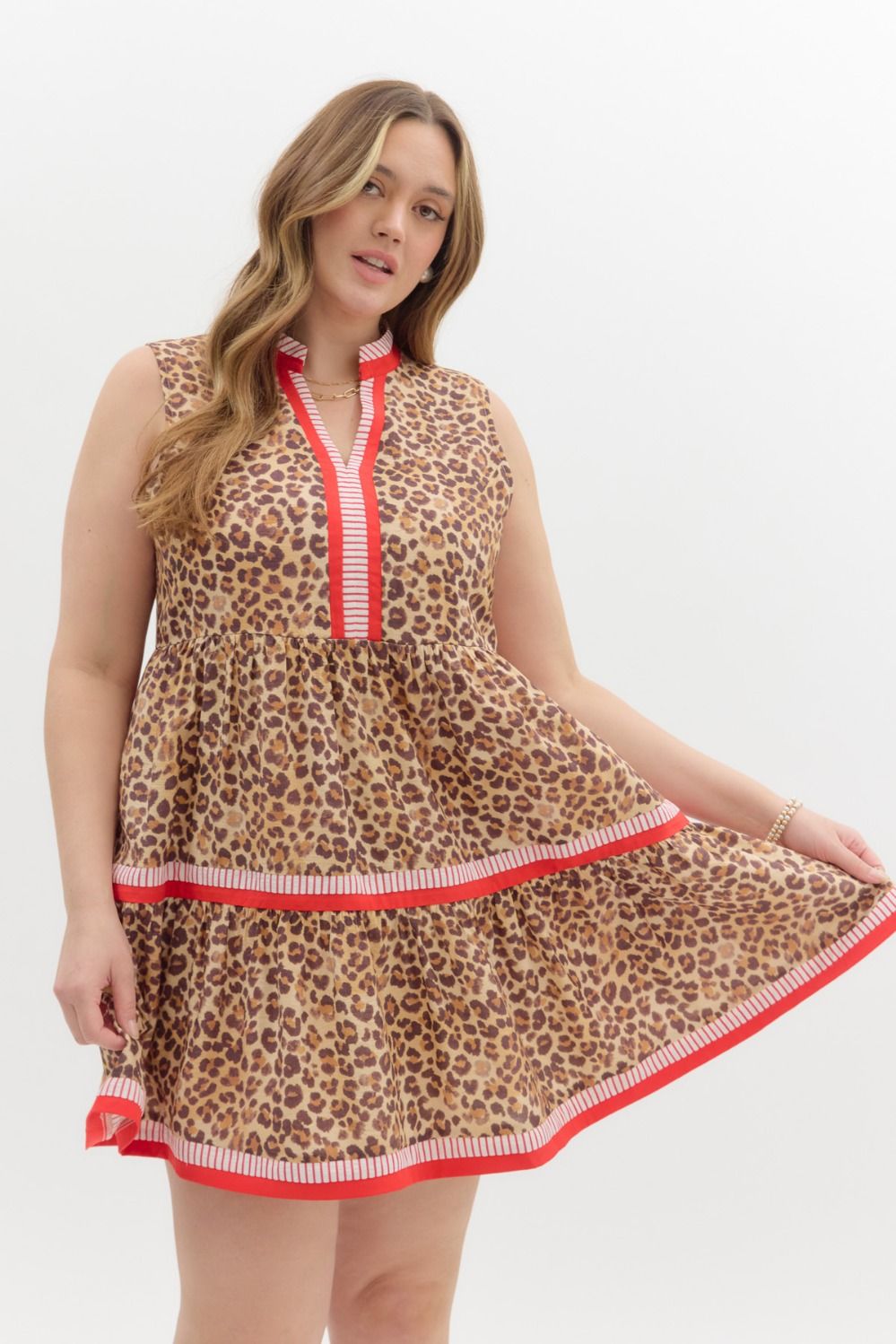 Leopard Dress with Colorblock Details - Reg & Curvy - Lolo Viv Boutique