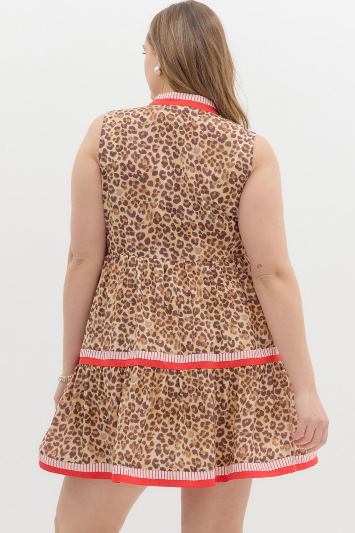 Leopard Dress with Colorblock Details - Reg & Curvy - Lolo Viv Boutique