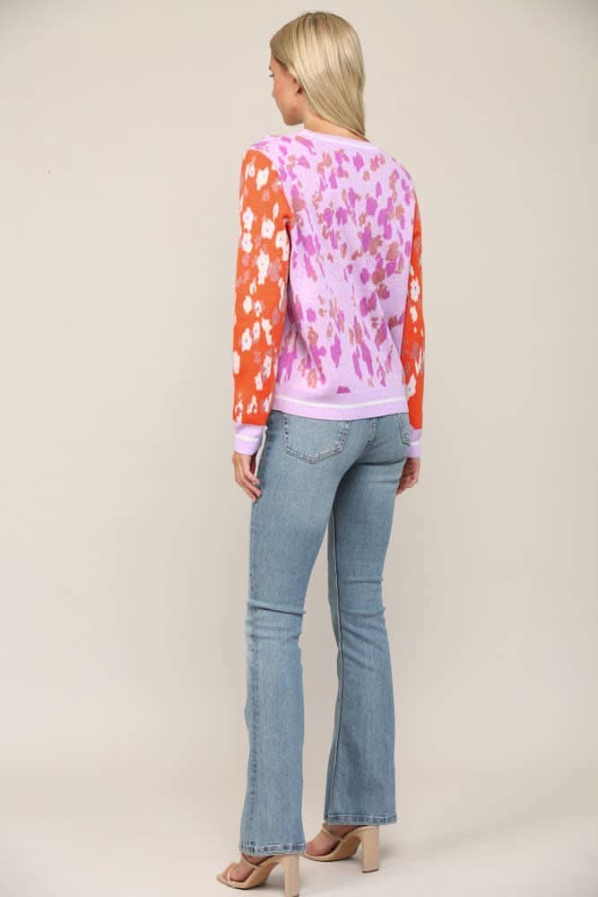 Lurex Mixed Yarn Jacquard Sweater - Lolo Viv Boutique