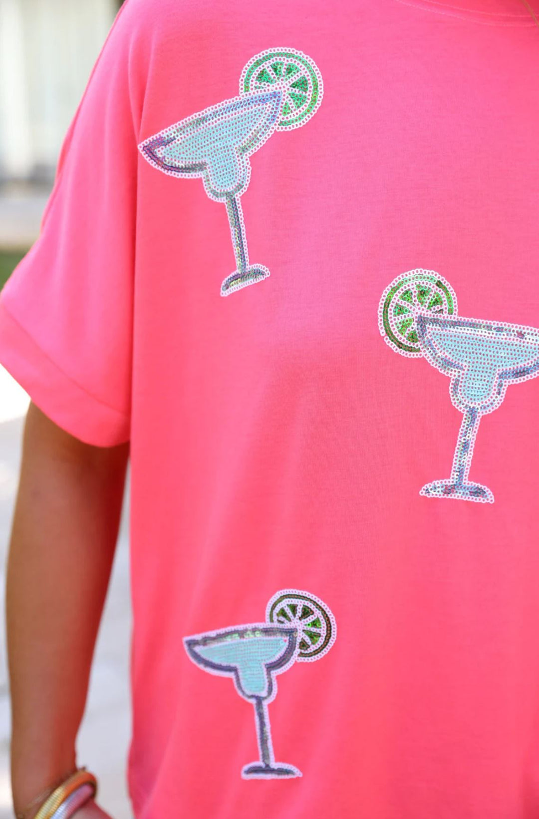 Margarita and Lime Sequin Patch Top - Reg & Curvy - Lolo Viv Boutique