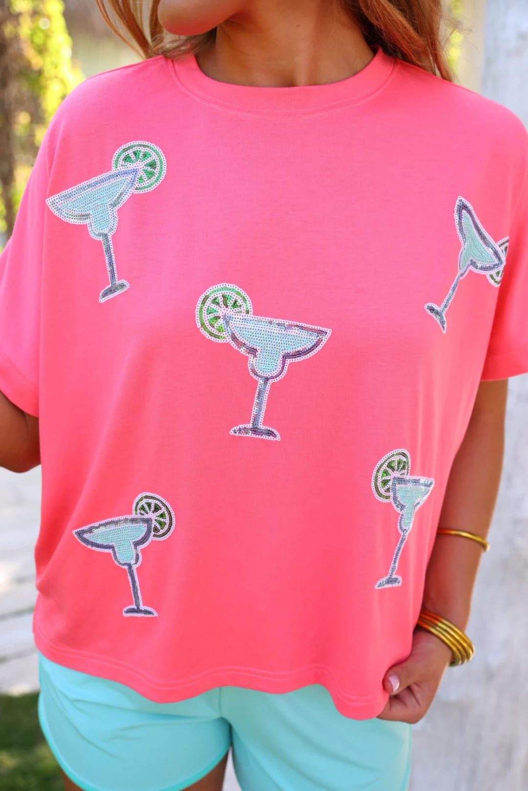 Margarita and Lime Sequin Patch Top - Reg & Curvy - Lolo Viv Boutique